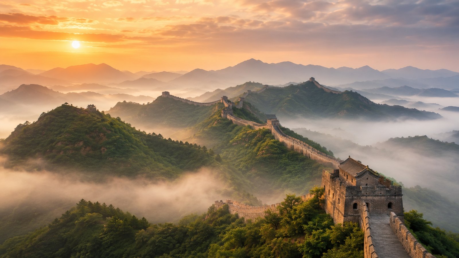 Grande Muraille de Chine dans les montagnes